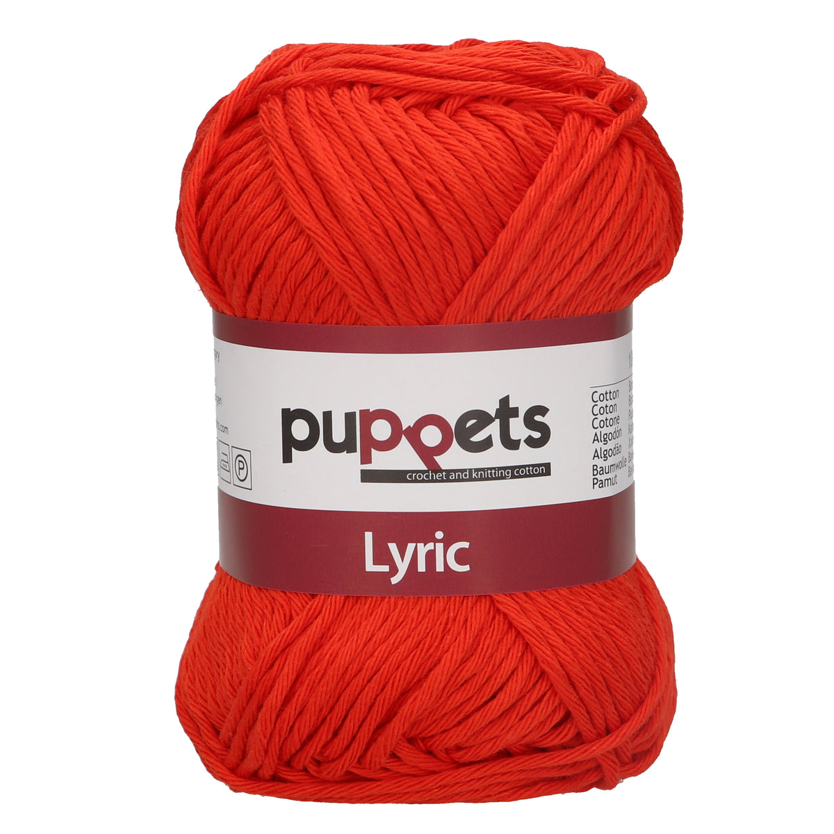 Ball of Puppets Lyric No. 8 cotton yarn in Scarlet