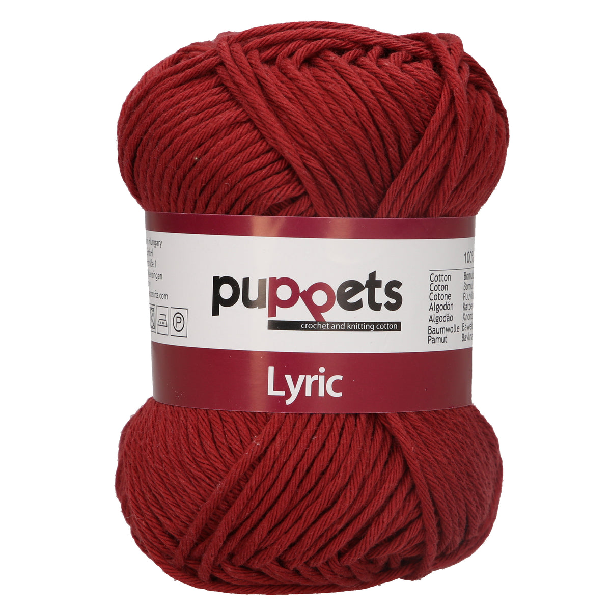 Ball of Puppets Lyric No. 8 cotton yarn in dark red