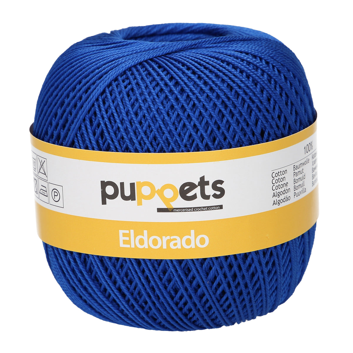Ball of Puppets Eldorado No 6 cotton yarn in royal blue