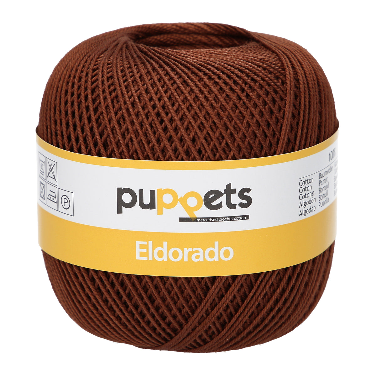 Ball of Puppets Eldorado No. 6 cotton yarn in brown