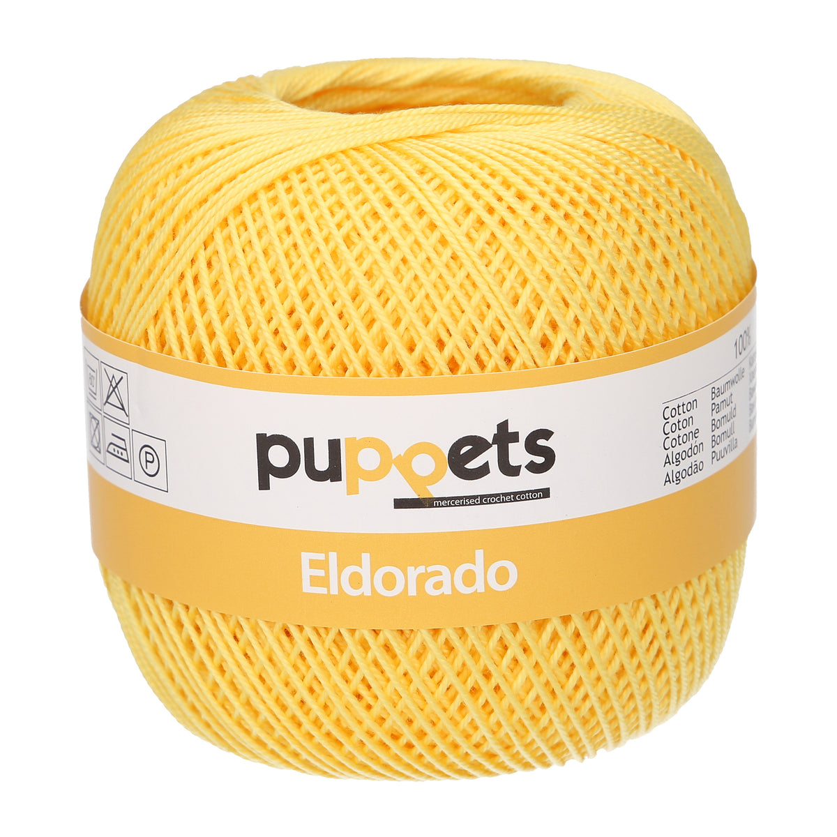 Ball of Puppets Eldorado No 6 cotton yarn in yellow
