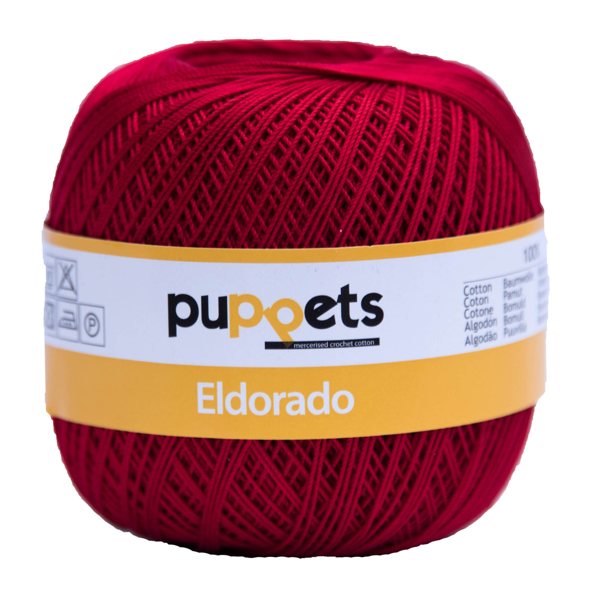 Ball of Puppets Eldorado No 10 cotton yarn in cherry