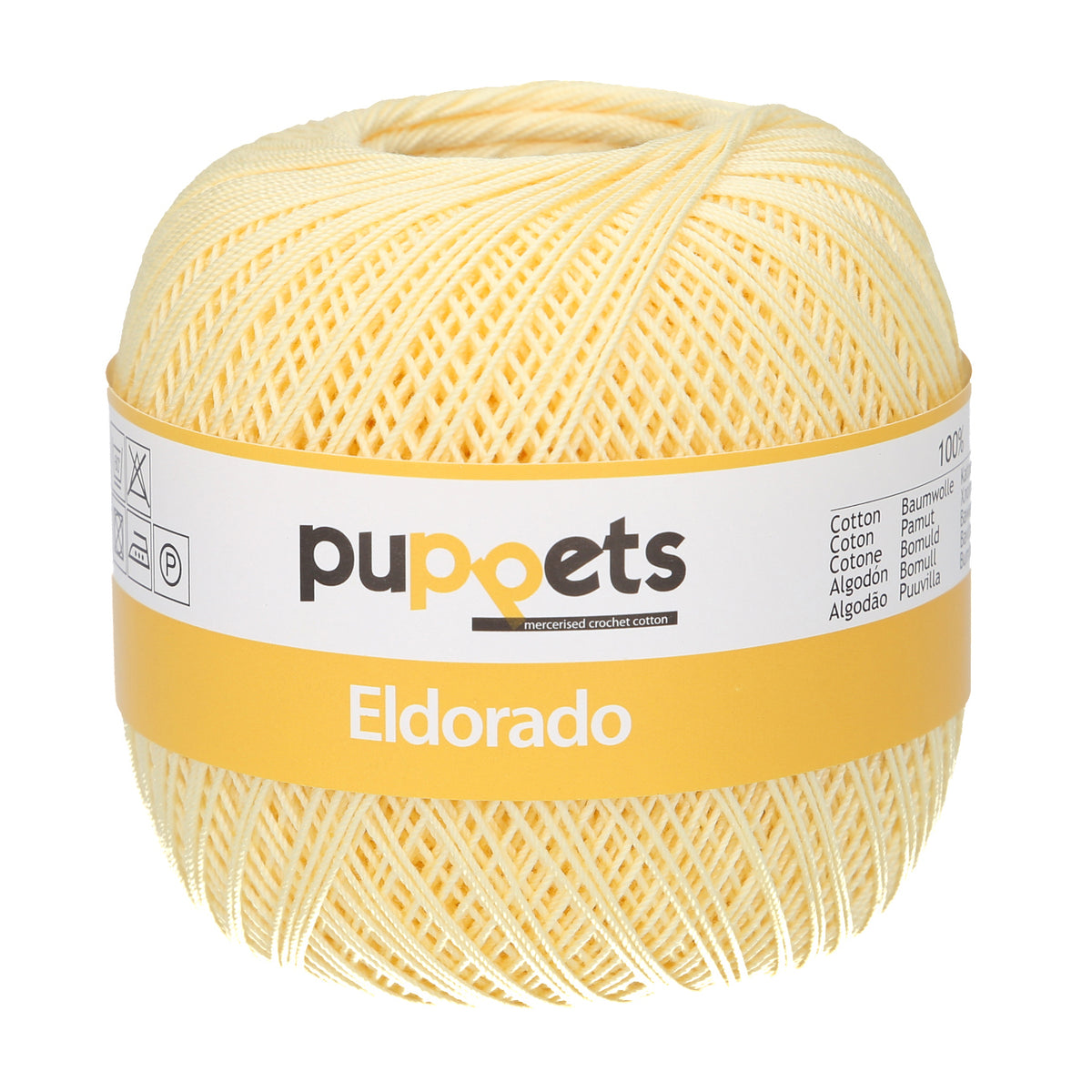 Ball of Puppets Eldorado No 10 cotton yarn in pale yellow