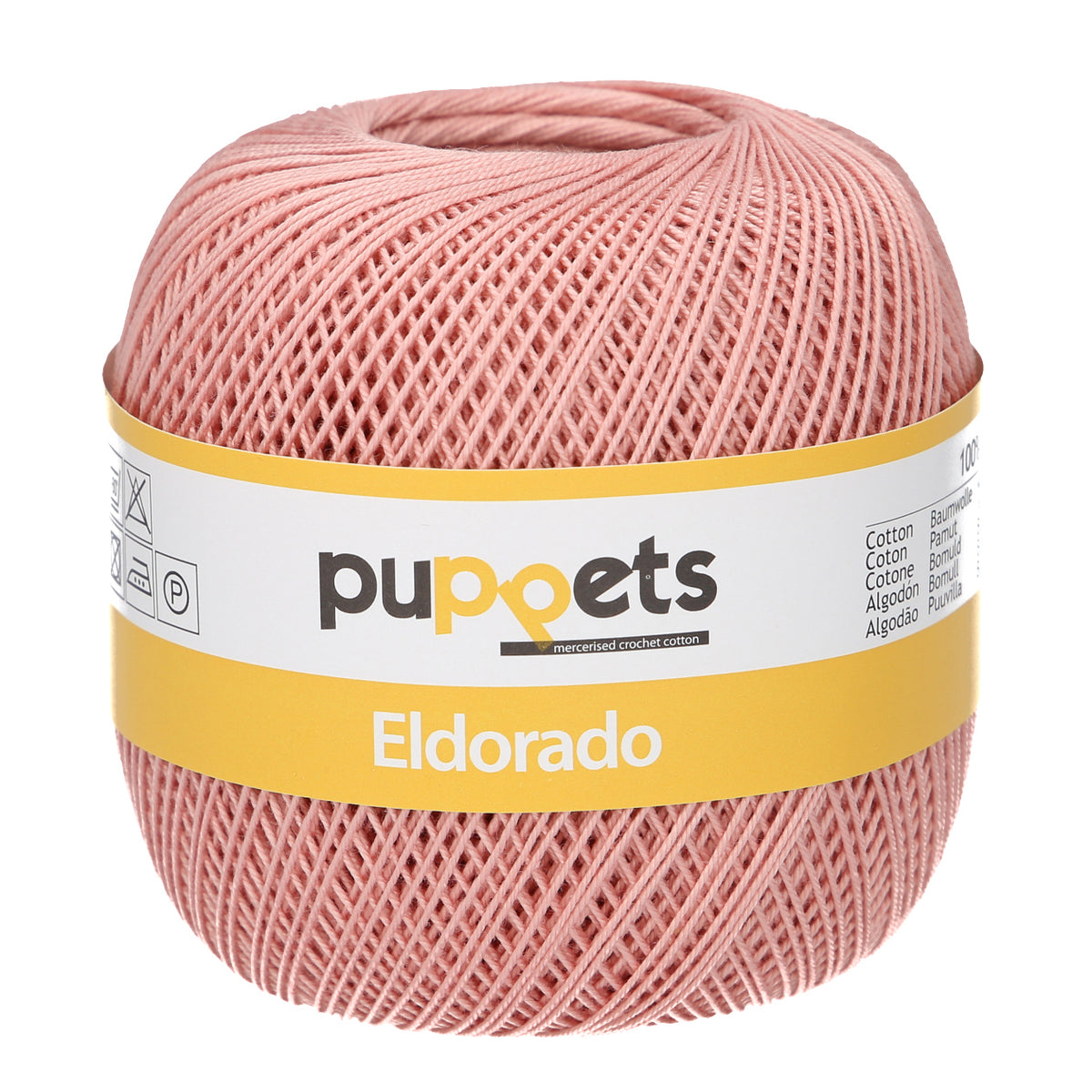 Ball of Puppets Eldorado No 12 cotton yarn in coral