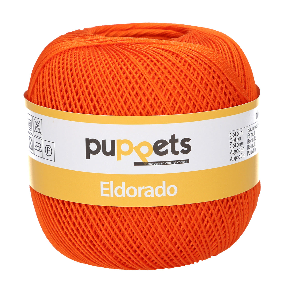 Ball of Puppets Eldorado No 12 cotton yarn in orange