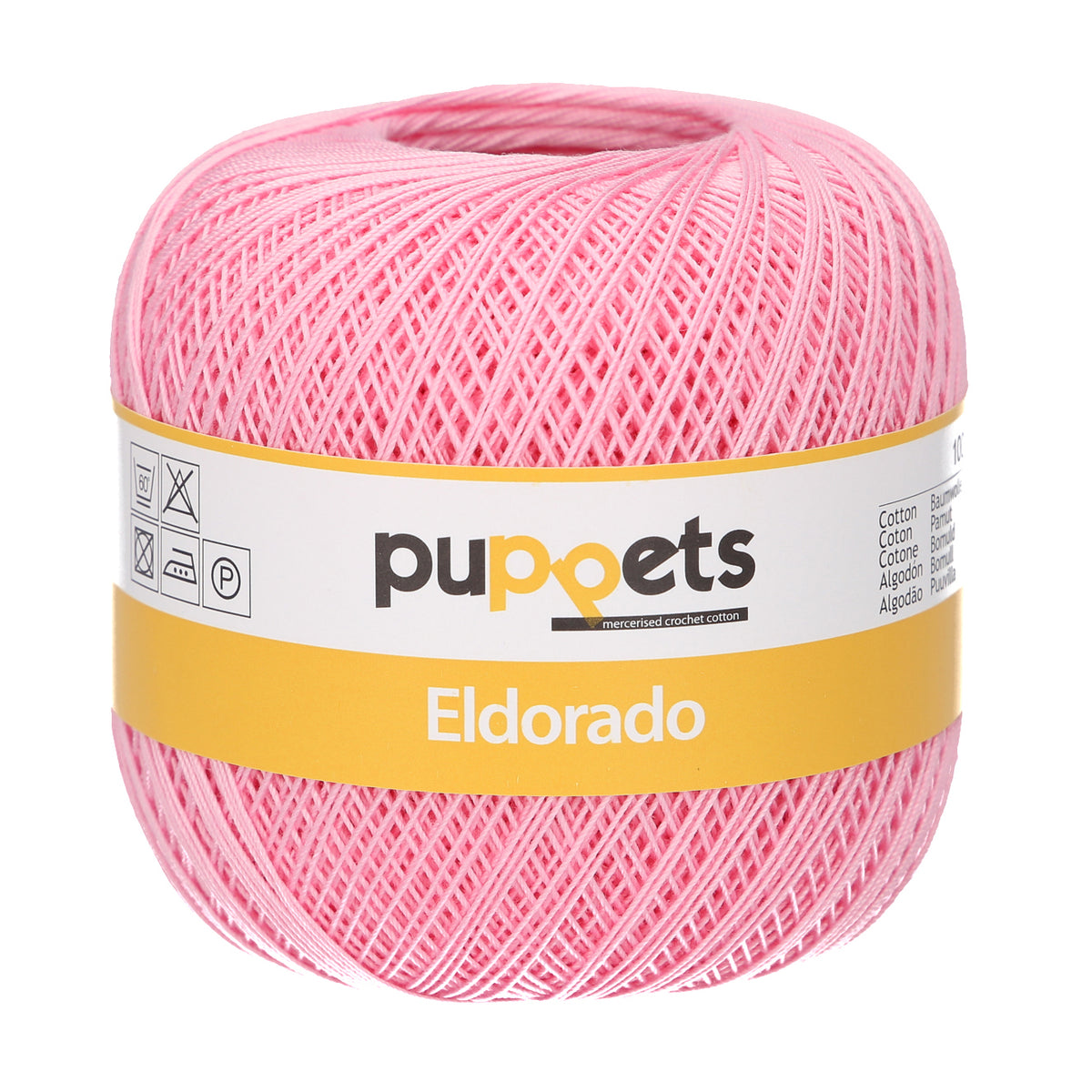 Ball of Puppets Eldorado No 16 cotton yarn in mid pink