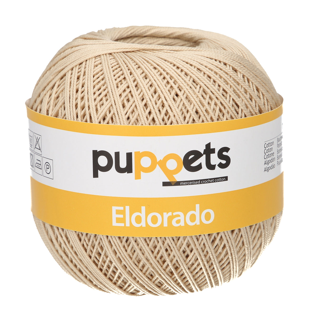 Ball of Puppets Eldorado cotton crochet yarn in natural