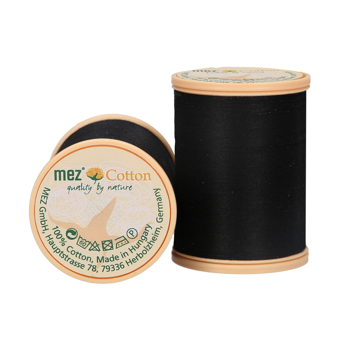Close-up of black Coats cotton sewing thread