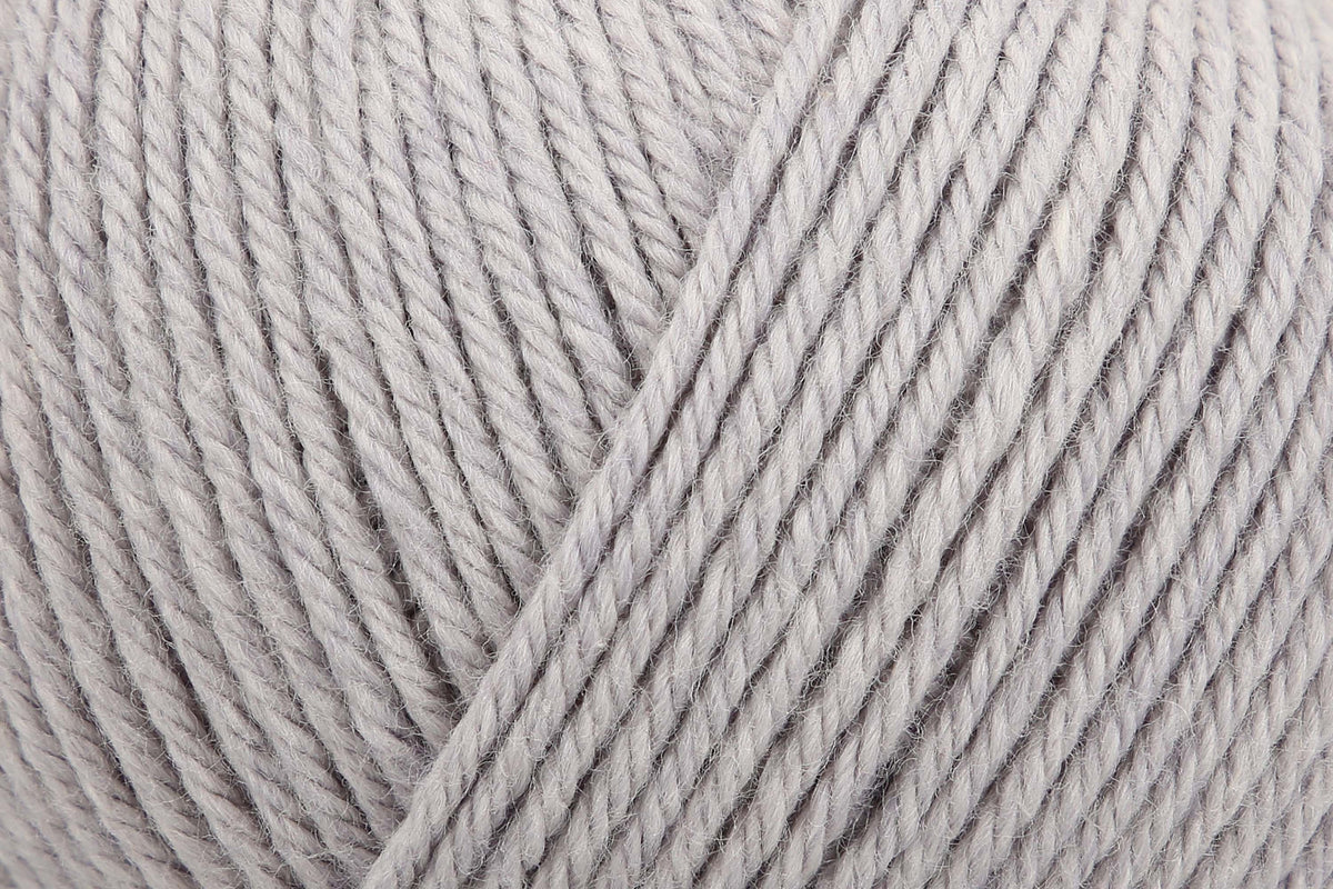 Ball of moonstone grey Anchor Cotton 'n' Wool 4 ply yarn