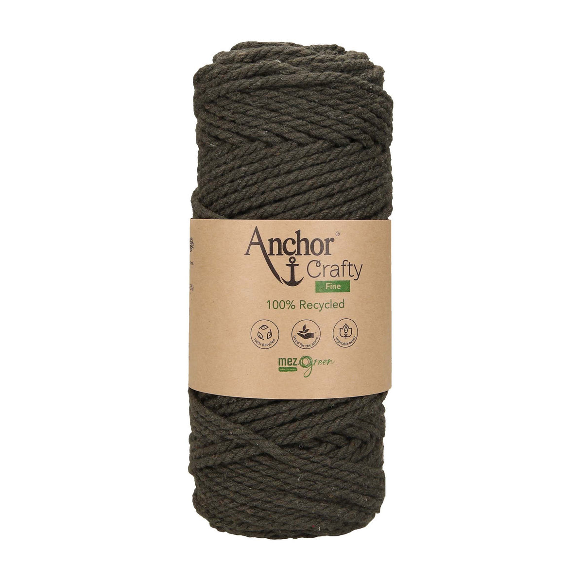 Ball of Anchor Crafty Fine twisted 3mm cord in Khaki