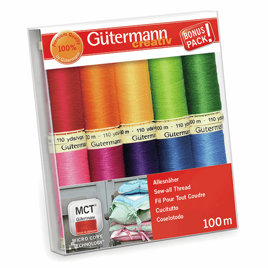 Gutermann Sew-all Thread Set - 10 x 100m Assorted Brights