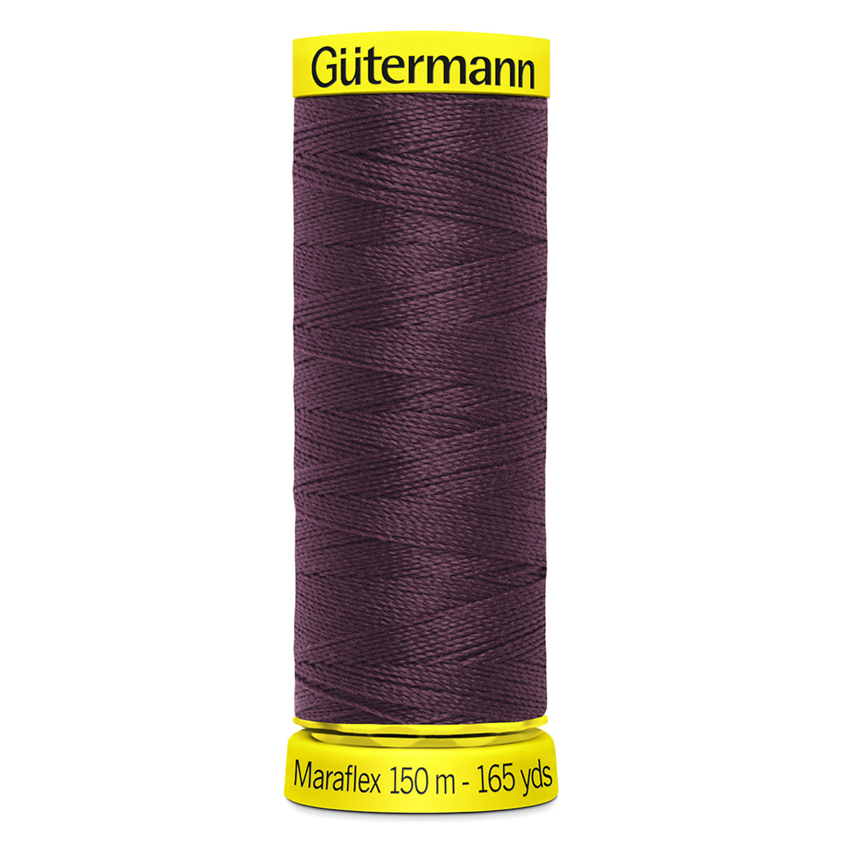 Spool of Gutermann Maraflex elastic thread in burgundy