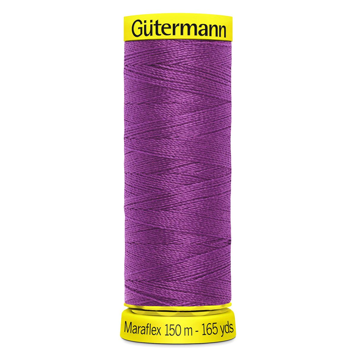 Spool of dark cerise Gutermann Maraflex elastic sewing thread