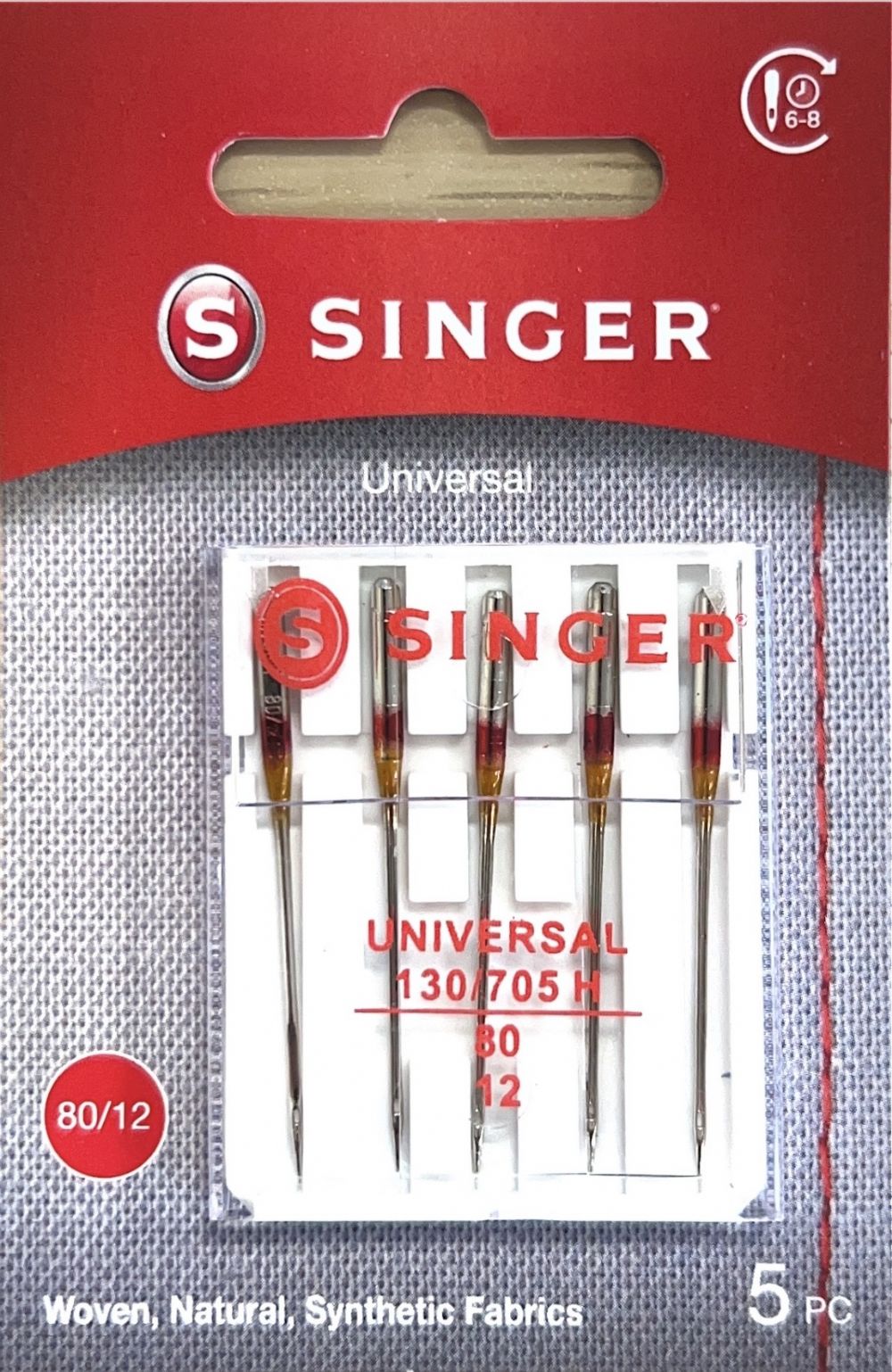 Singer Sewing Machine Needles - Universal 80/12