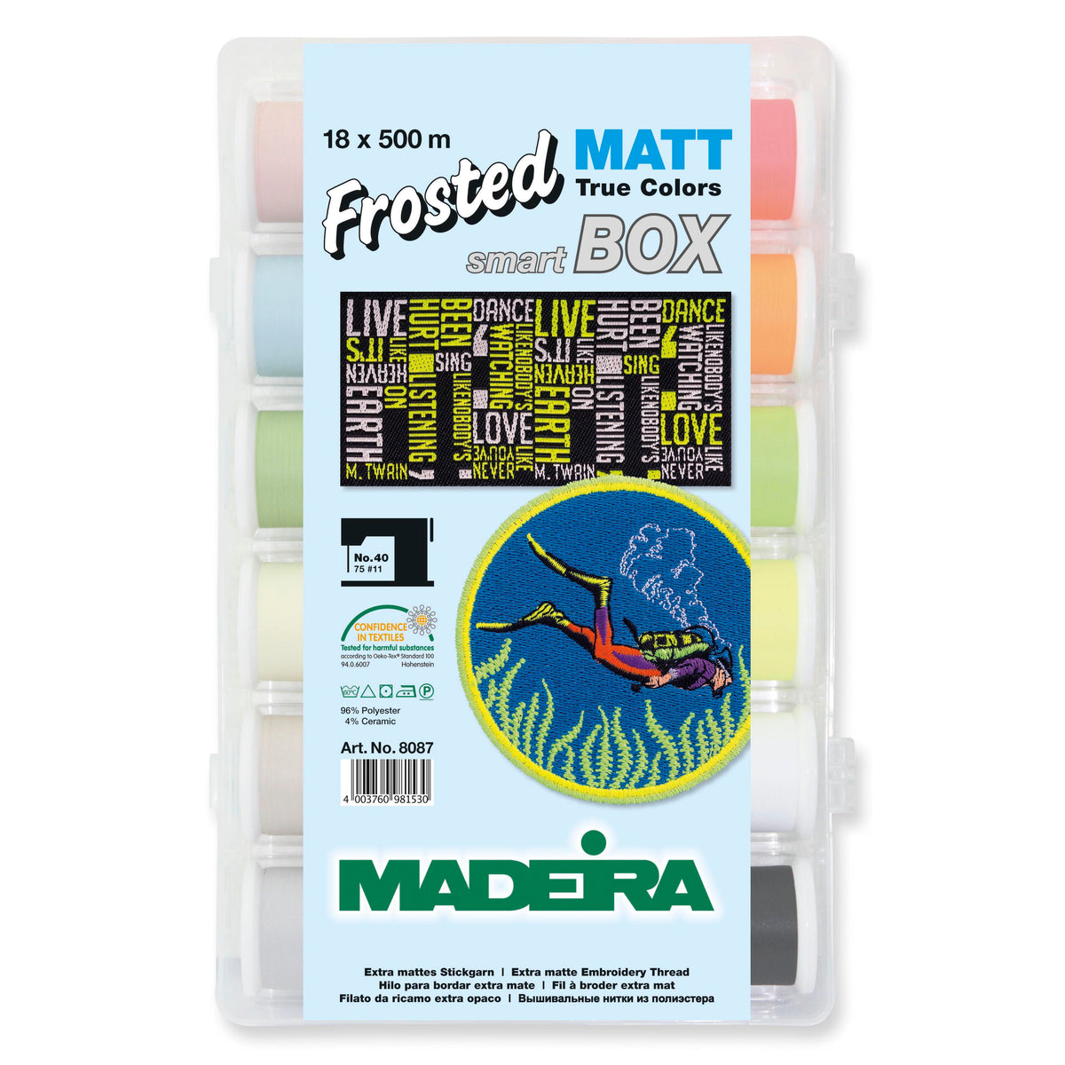 Madeira Smartbox of Frosted Matt No.40 thread spools