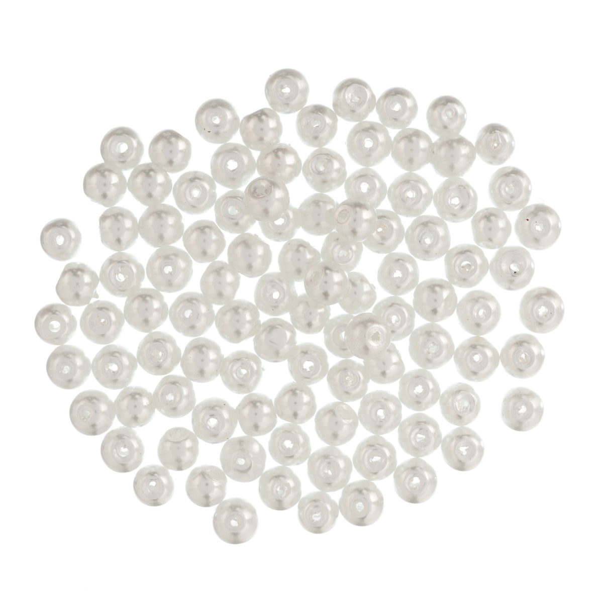 White 6mm glass pearl beads