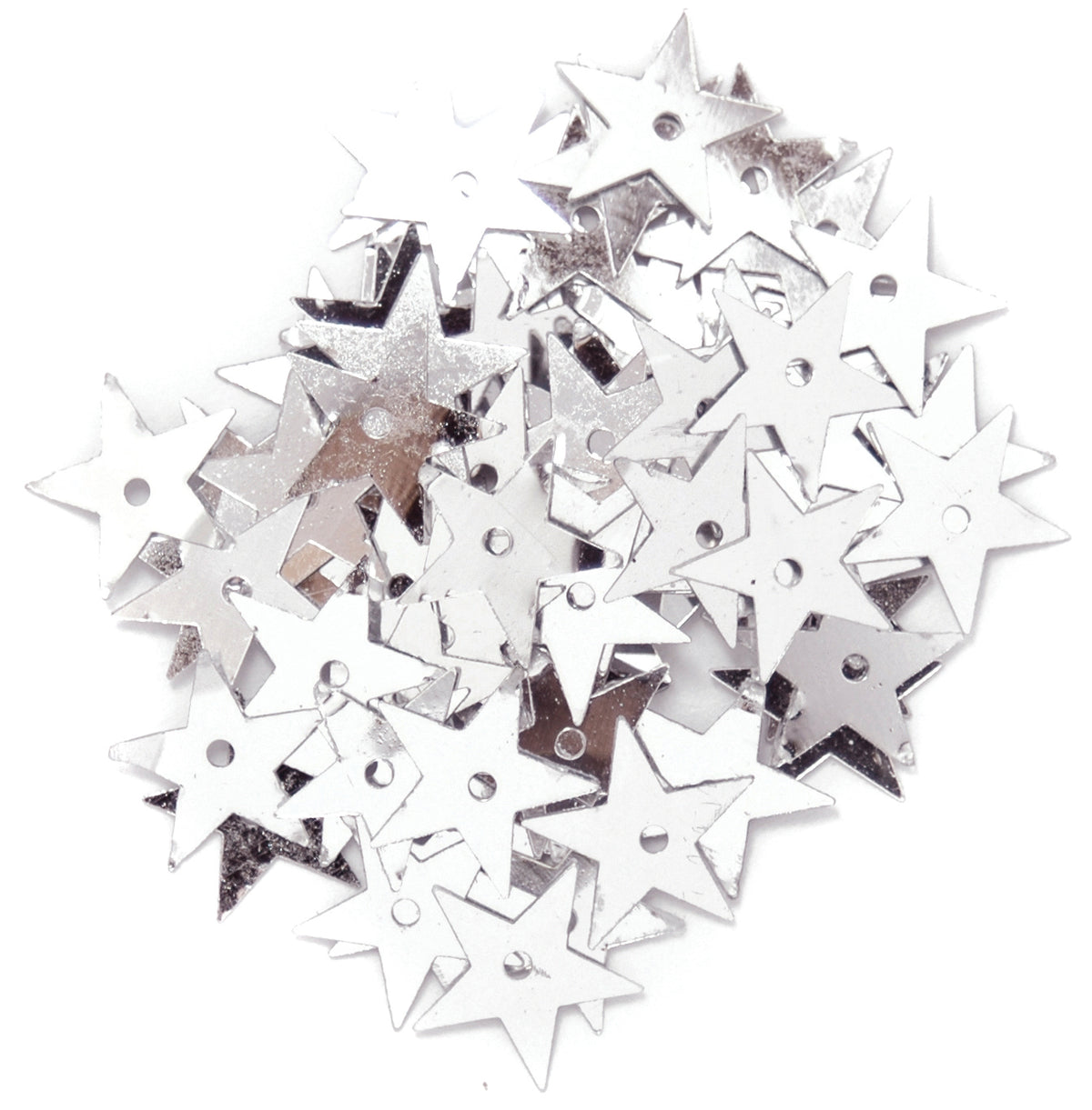 Pack of silver 10mm star sequins