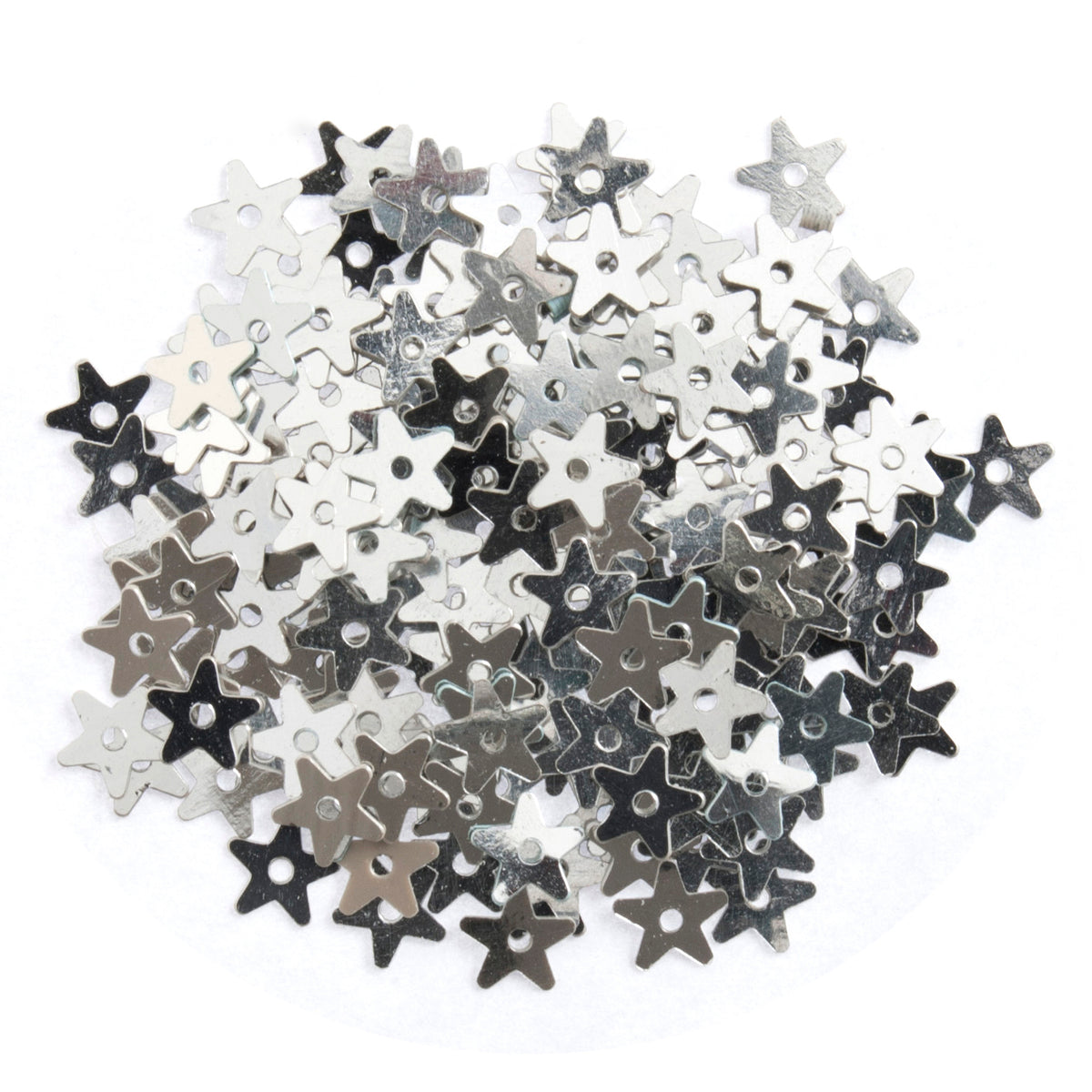 Pack of silver 5mm star sequins