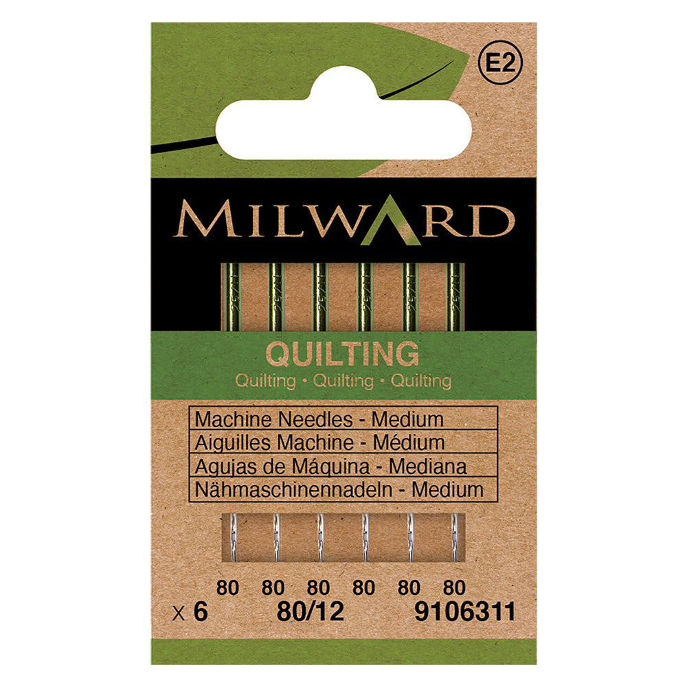 Pack of Milward quilting machine needles size 80/12