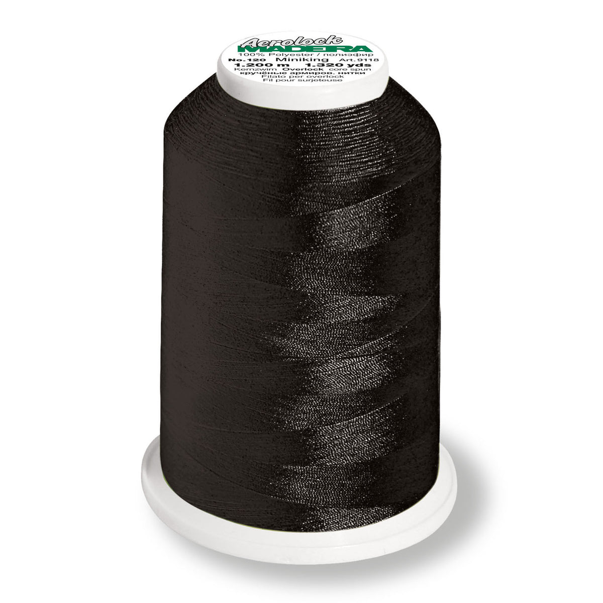 Black spool of Madeira Aerolock overlocker thread
