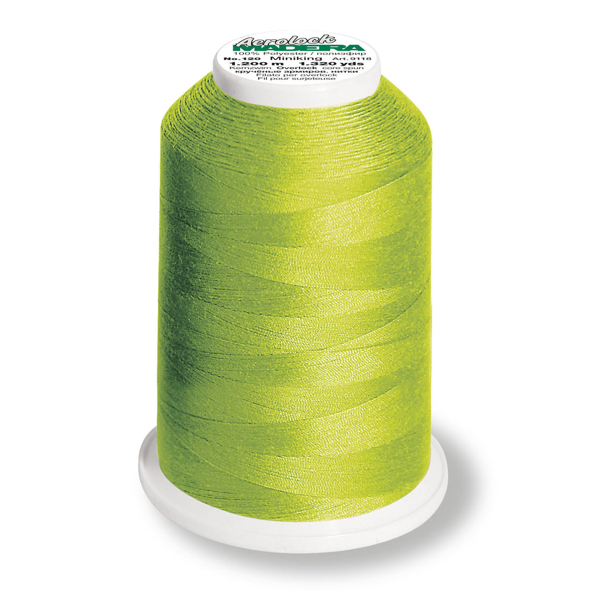 Apple Green spool of Madeira Aerolock overlocker thread