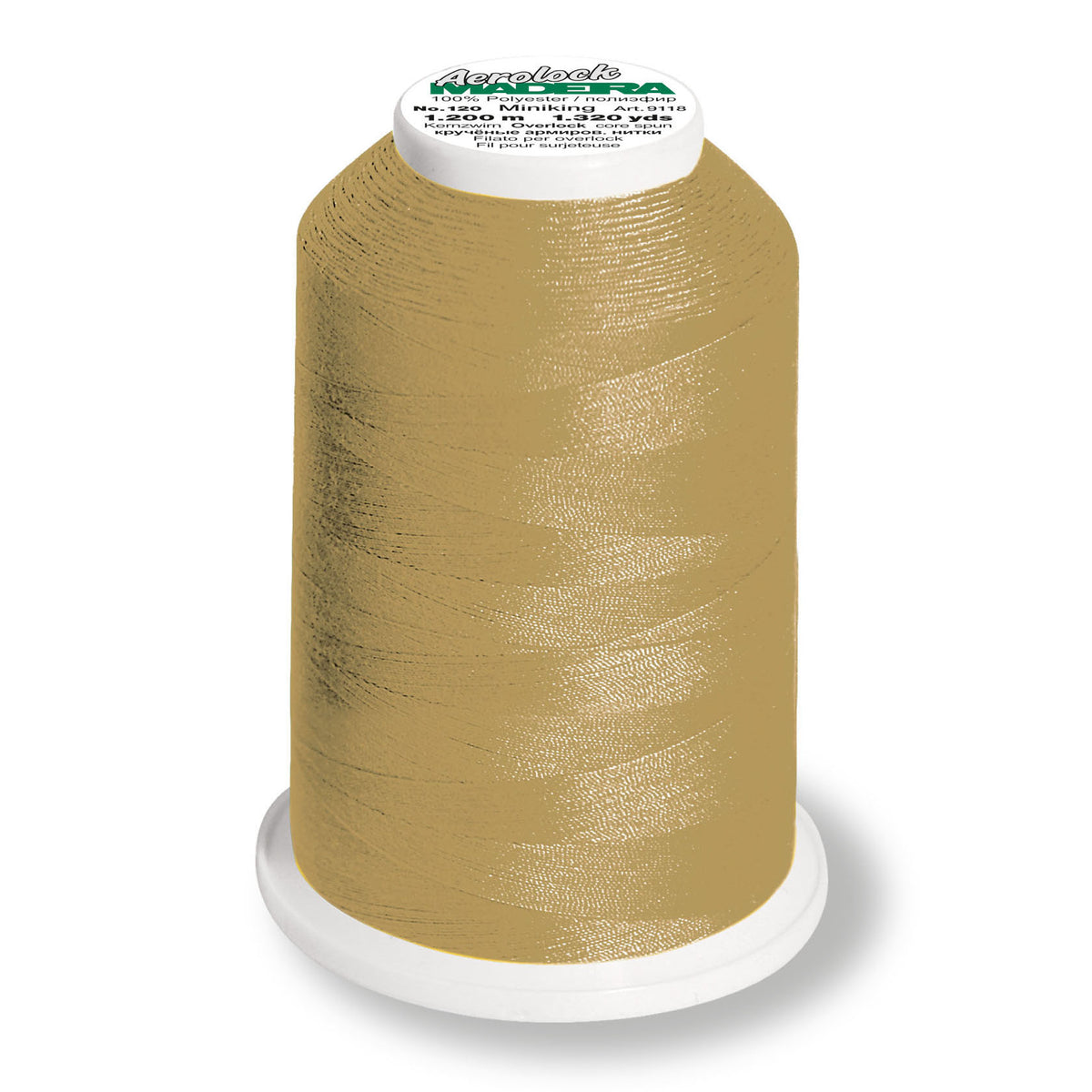 Beige spool of Madeira Aerolock overlocker thread
