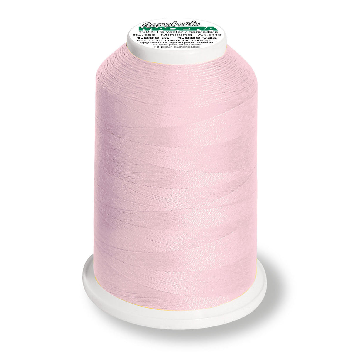 Baby Pink spool of Madeira Aerolock overlocker thread