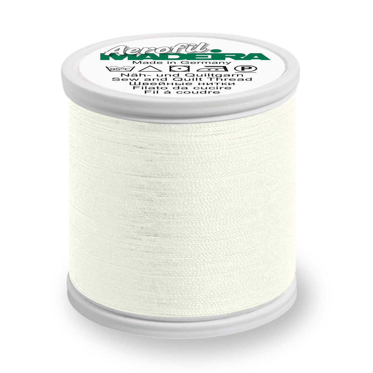 Spool of Madeira Aerofil sewing thread in cream