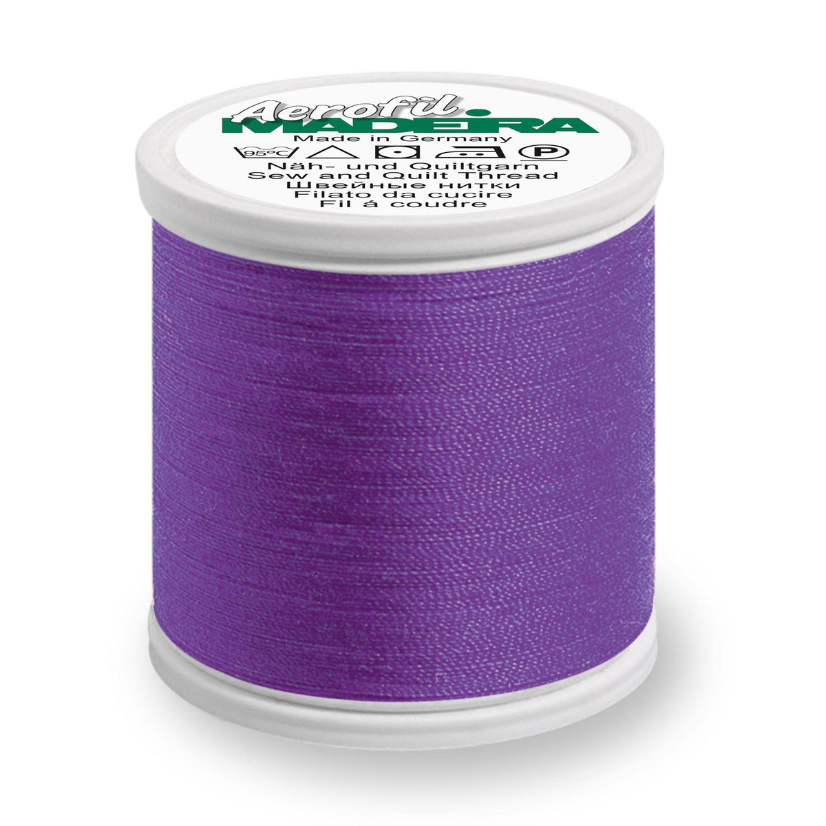 Spool of Madeira Aerofil sewing thread in Purple