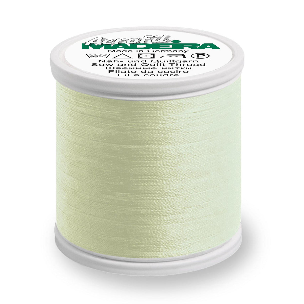 Spool of Madeira Aerofil sewing thread in Pale Seafoam