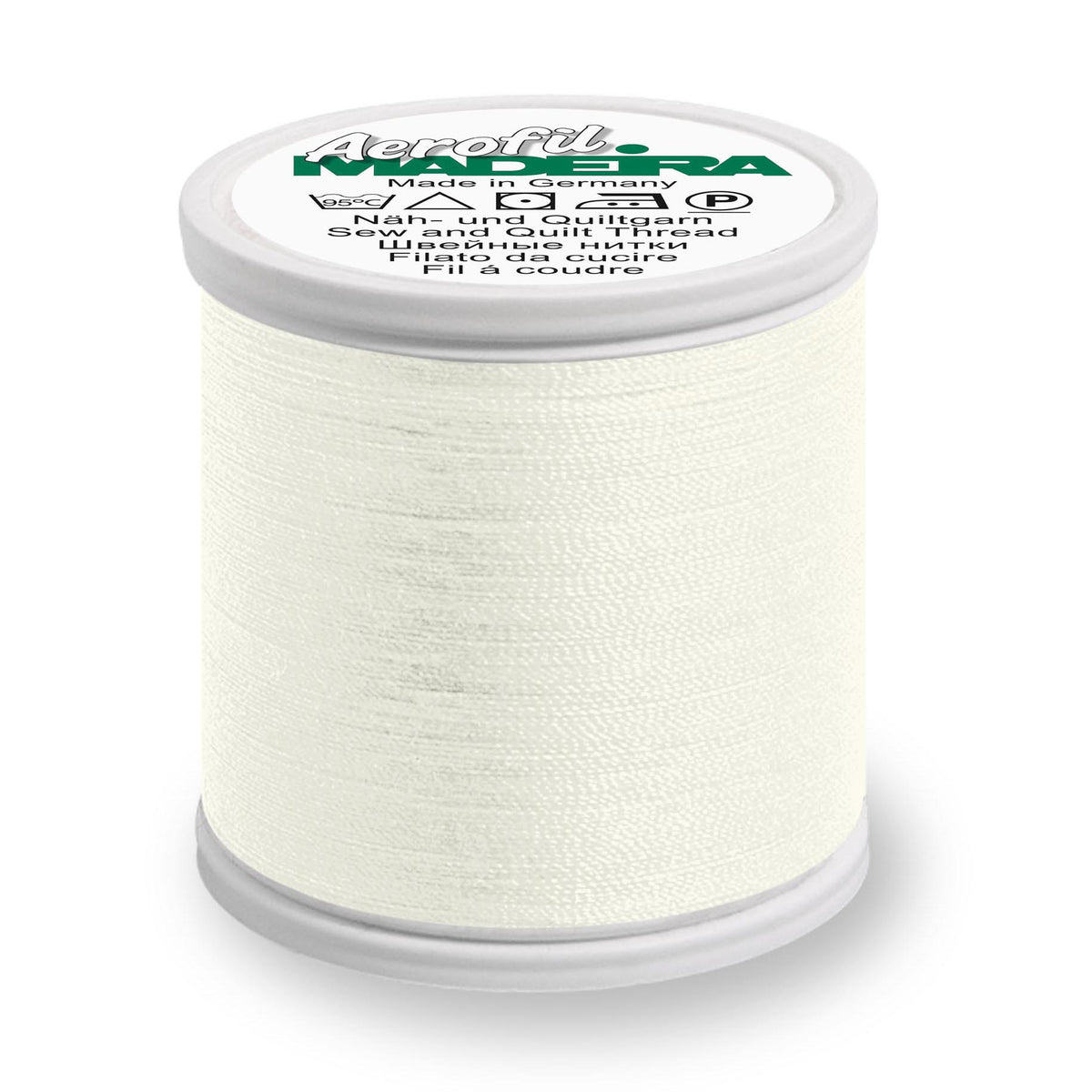 Spool of Madeira Aerofil sewing thread in Vanilla Ice