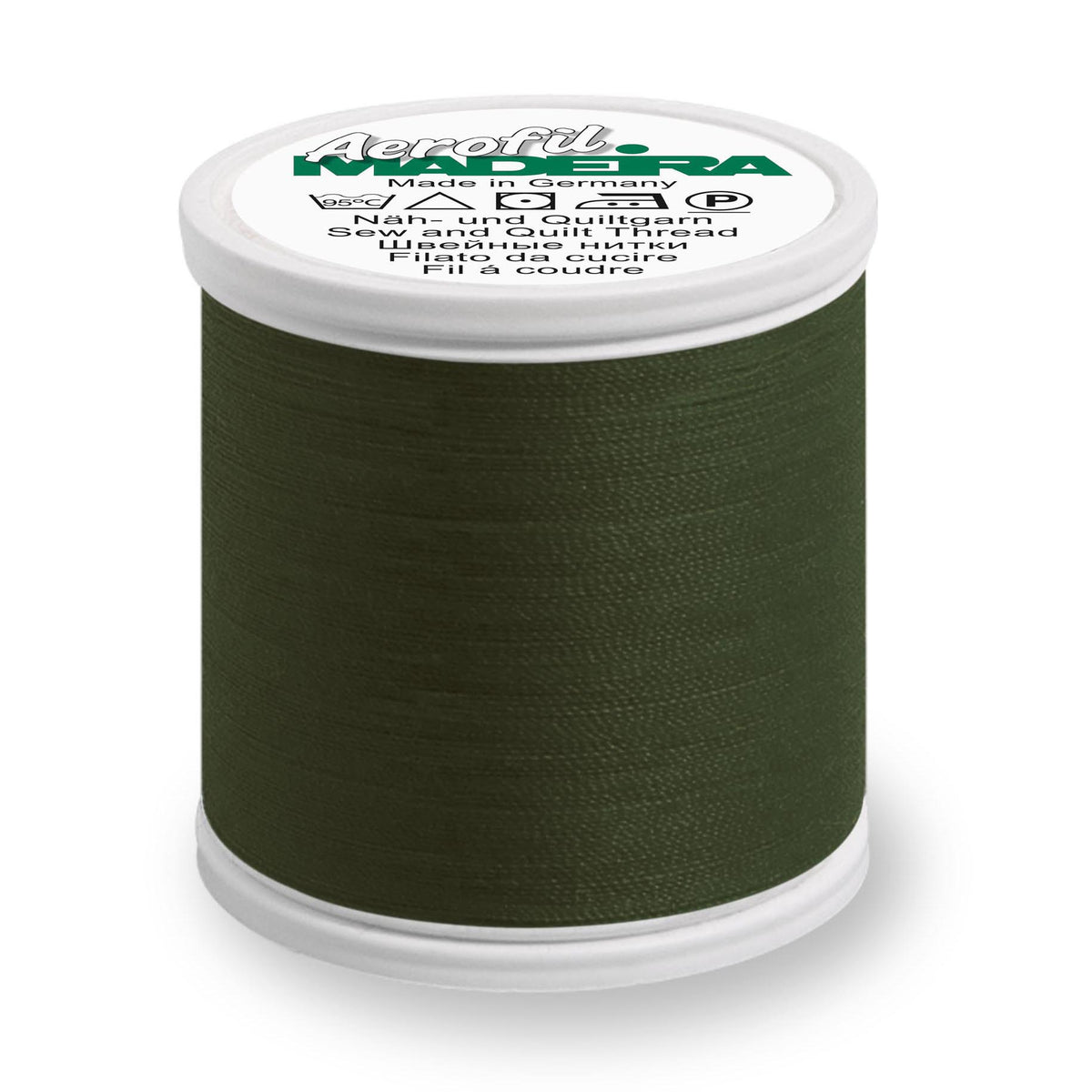Spool of Madeira Aerofil sewing thread in black forest