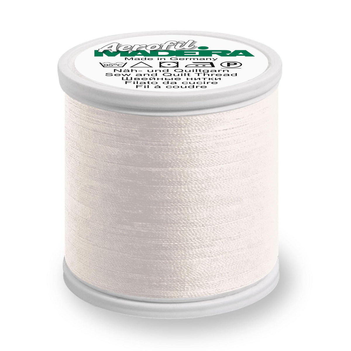 Spool of Madeira Aerofil sewing thread in antique cream
