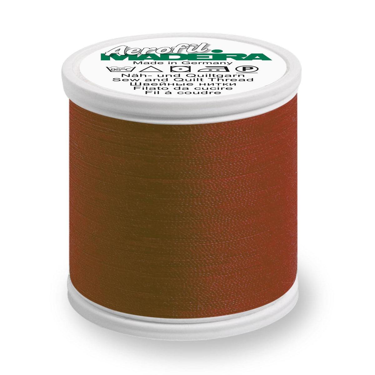 Spool of Madeira Aerofil sewing thread in autumn