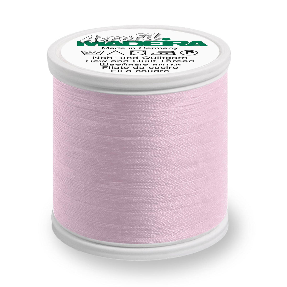 Spool of Madeira Aerofil sewing thread in Rhododendron