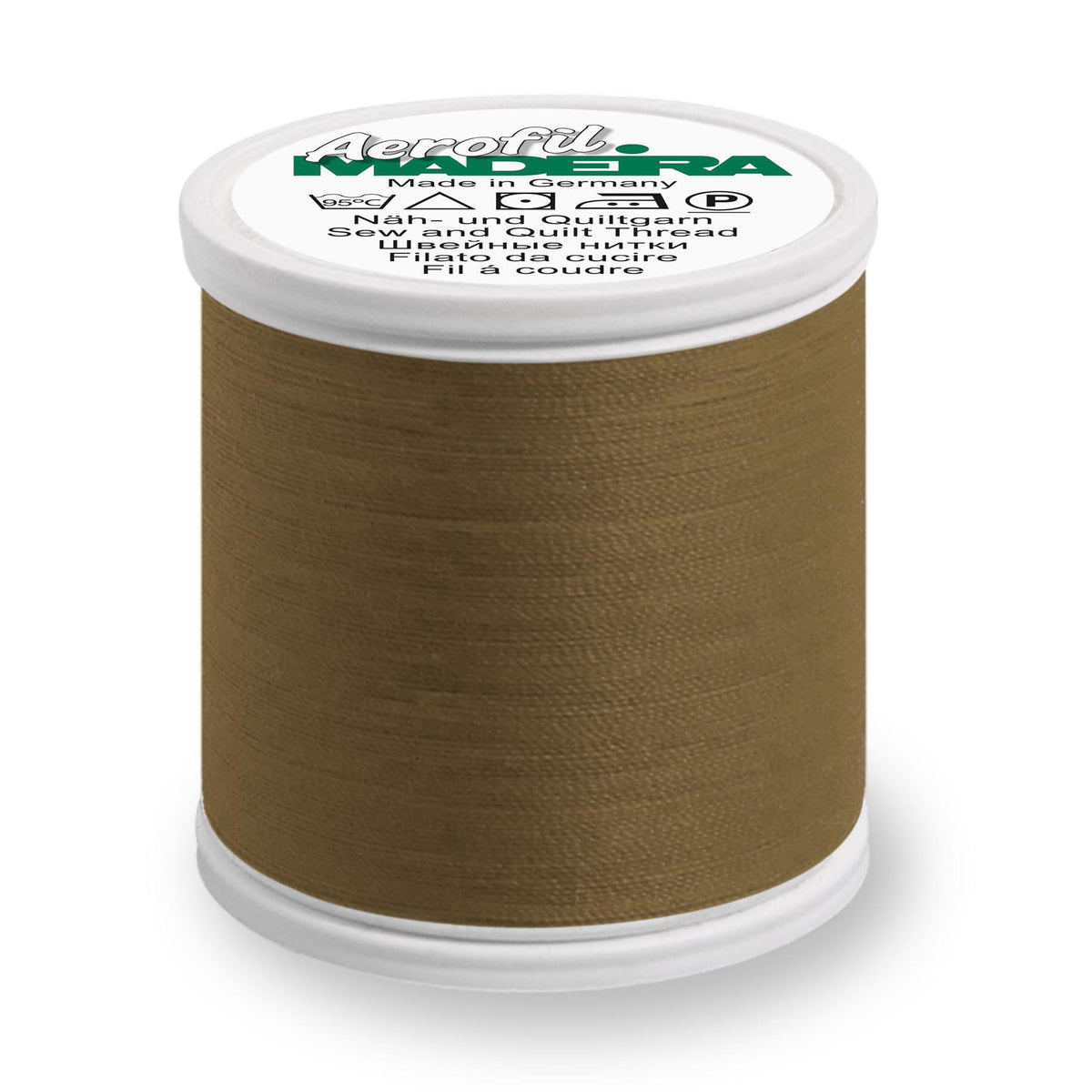 Spool of Madeira Aerofil sewing thread in autumn leaf