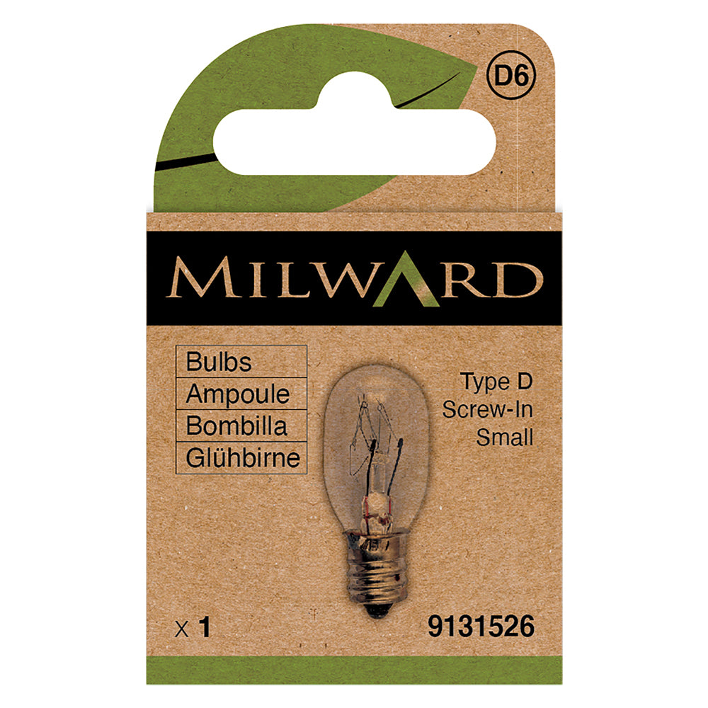 Milward small screw-in sewing machine bulb