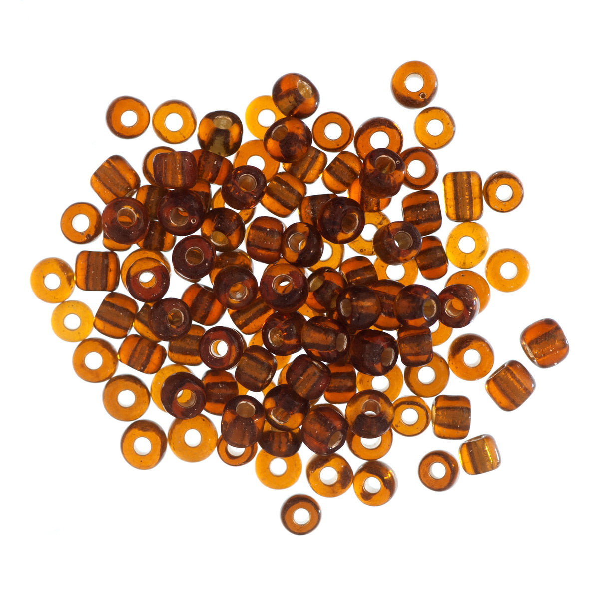 Pack of bronze E beads