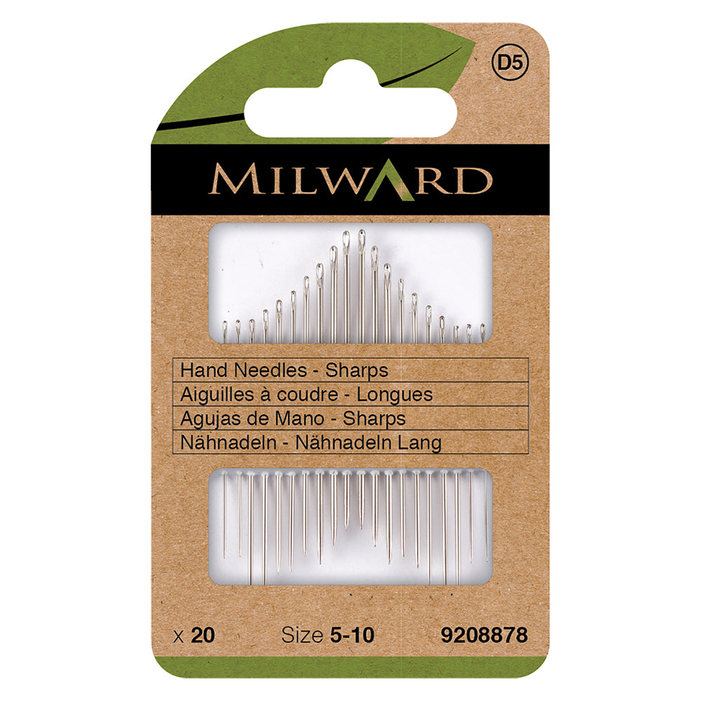 Pack of Milward Green sharps hand sewing needles