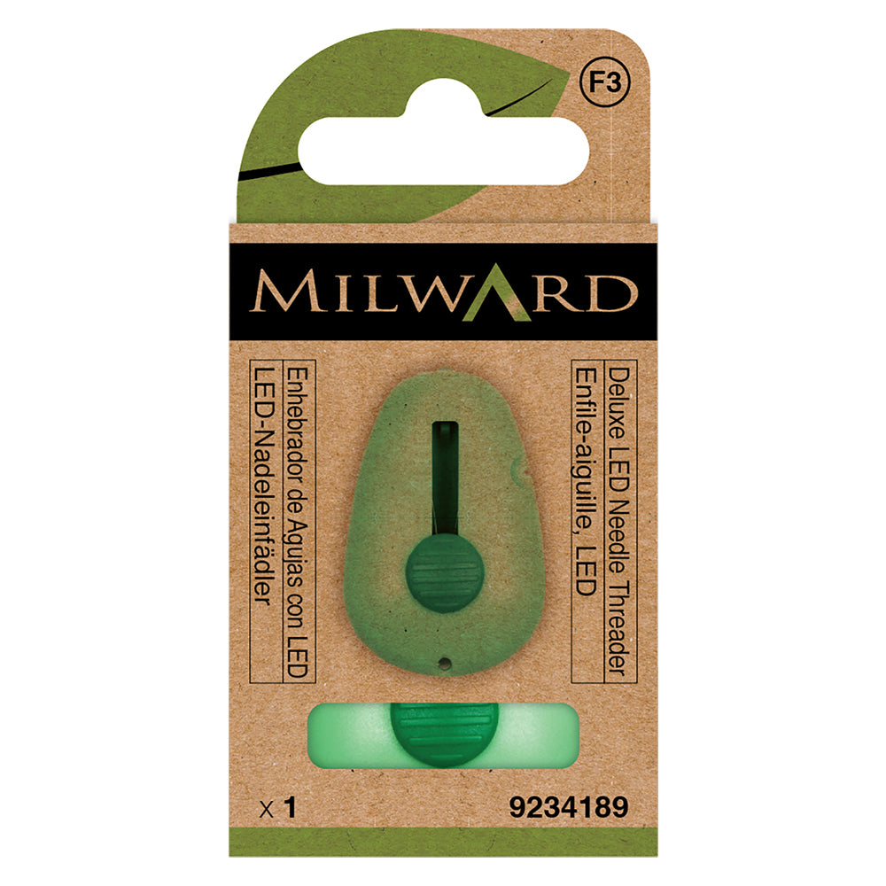 Milward Green LED needle threader with retractable wire