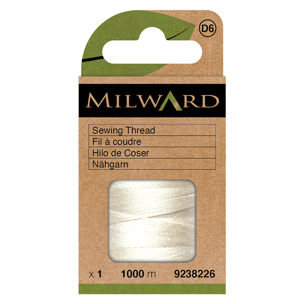 Large spool of natural Milward Green polyester sewing thread