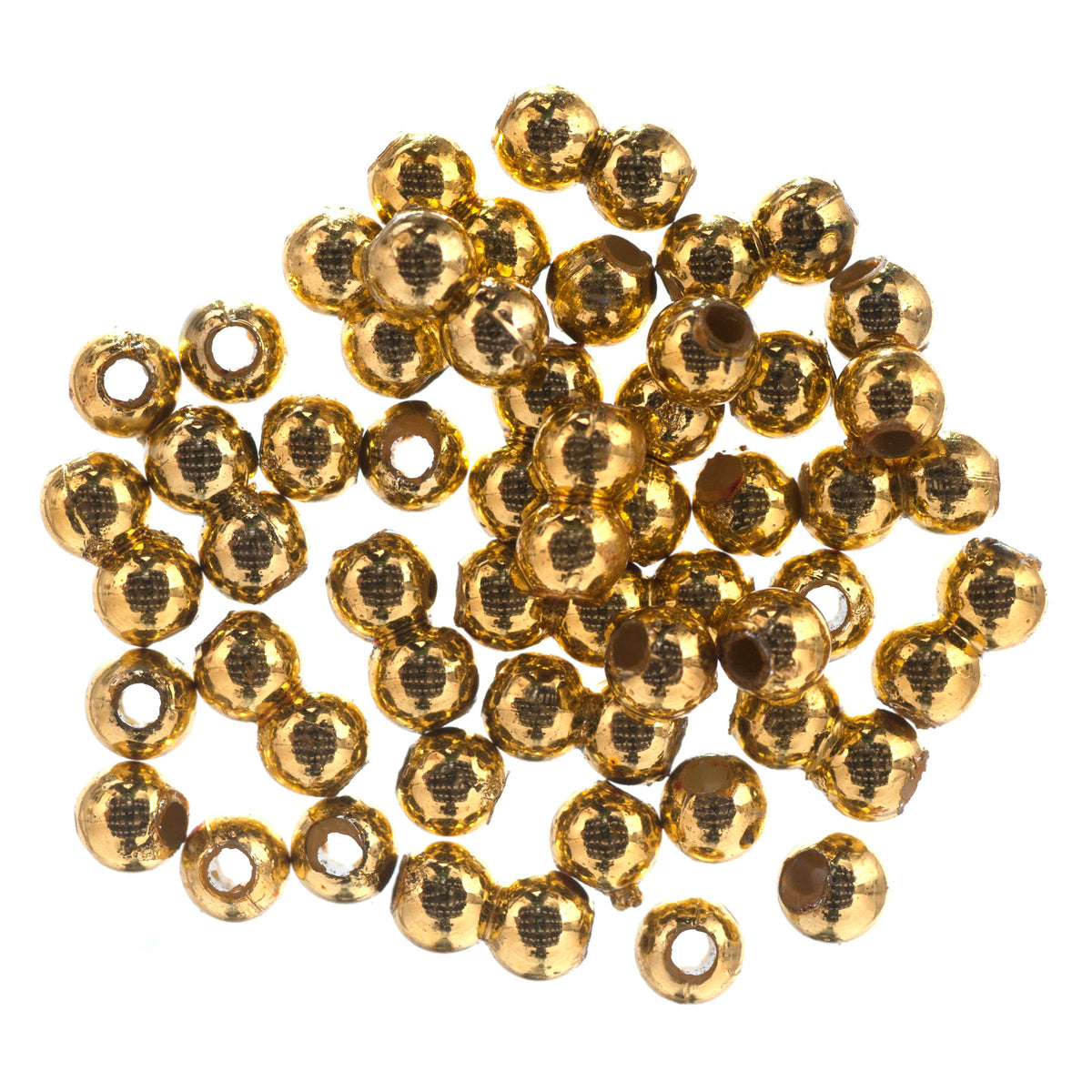 Pack of small gold 4mm plated beads