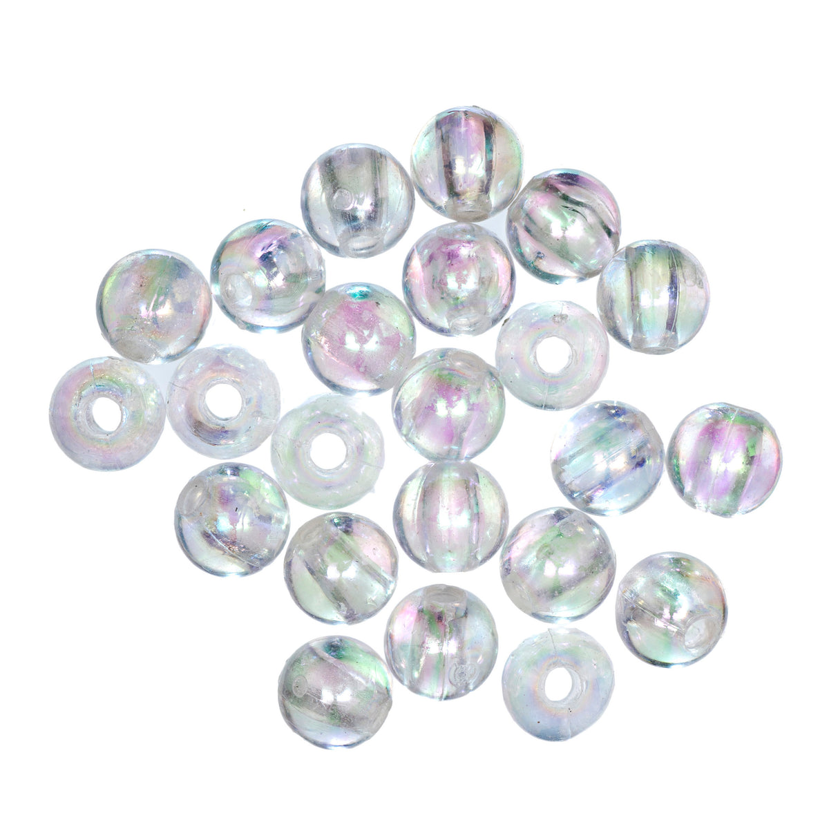 Pack of 8mm aurora plated beads