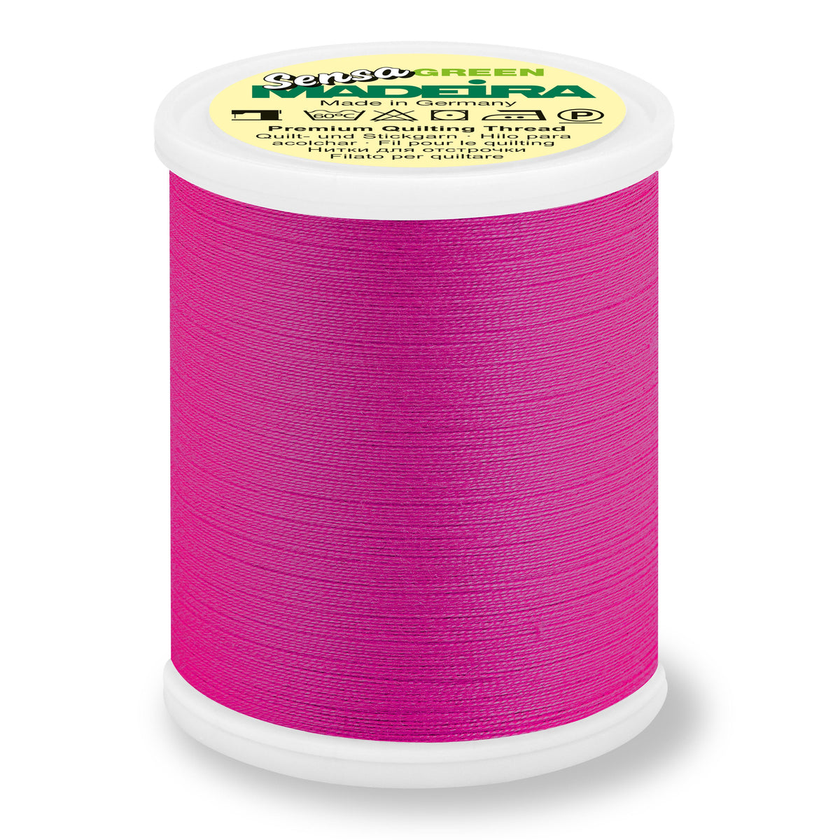 Spool of Madeira Sensa Green No. 40 embroidery thread in Fuchsia