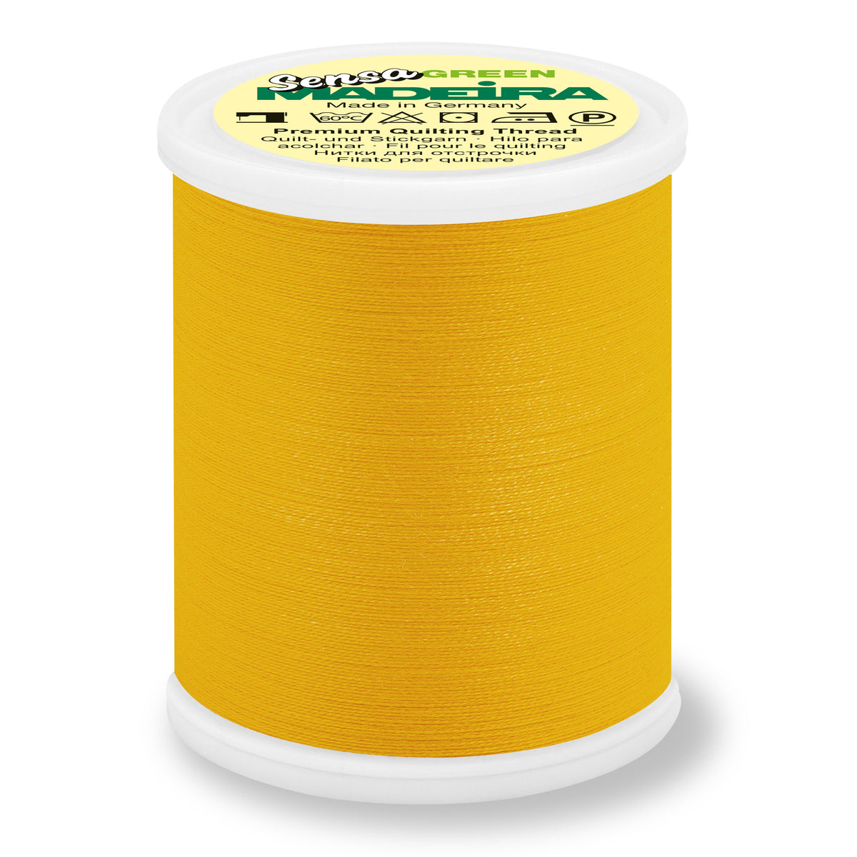Spool of Madeira Sensa Green No. 40 embroidery thread in Honey