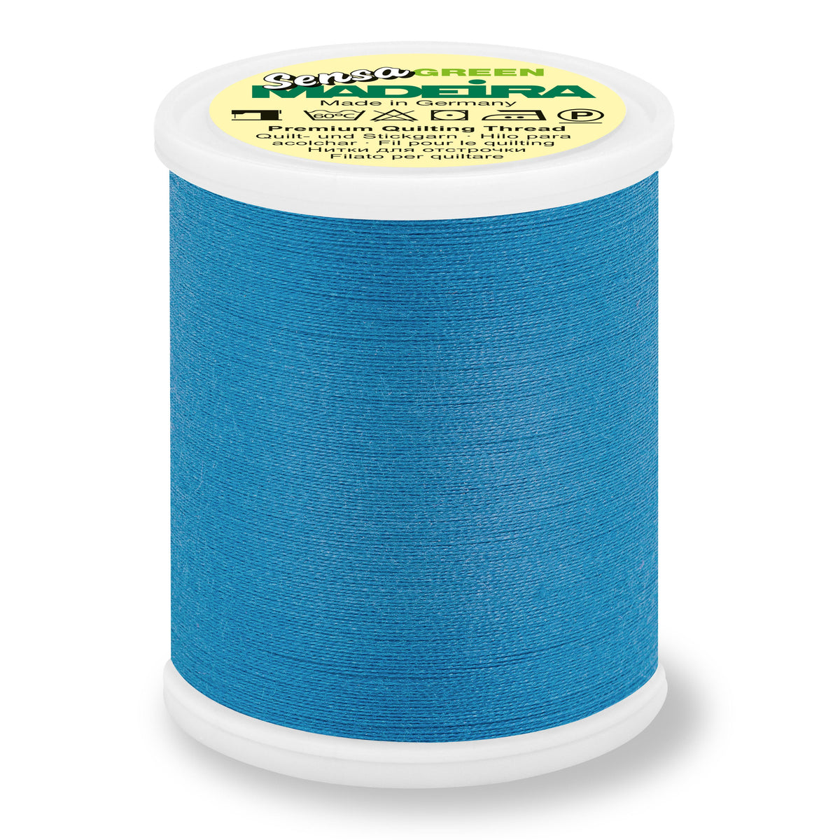 Spool of Madeira Sensa Green No. 40 embroidery thread in Cyan