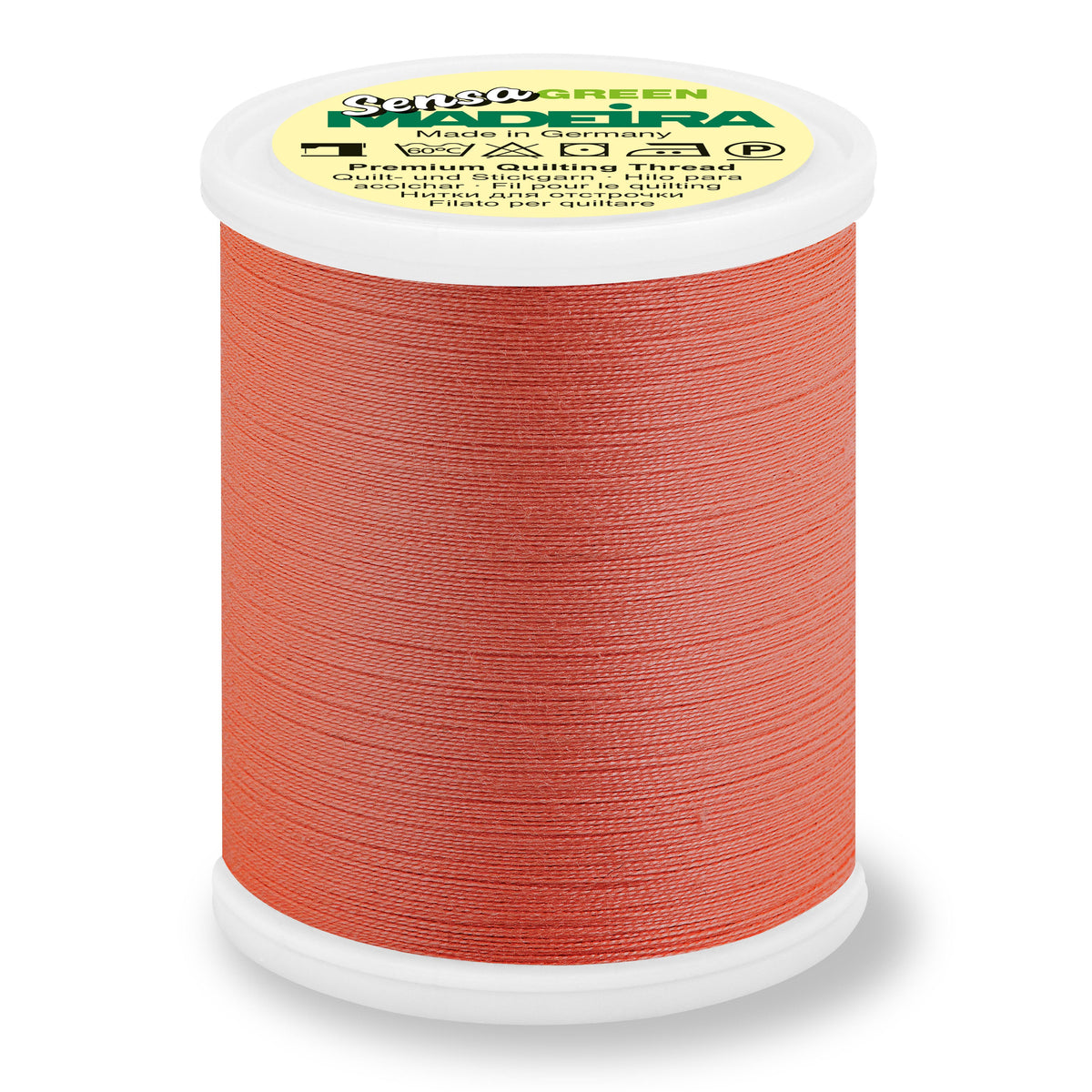 Spool of Madeira Sensa Green No. 40 embroidery thread in Cayenne