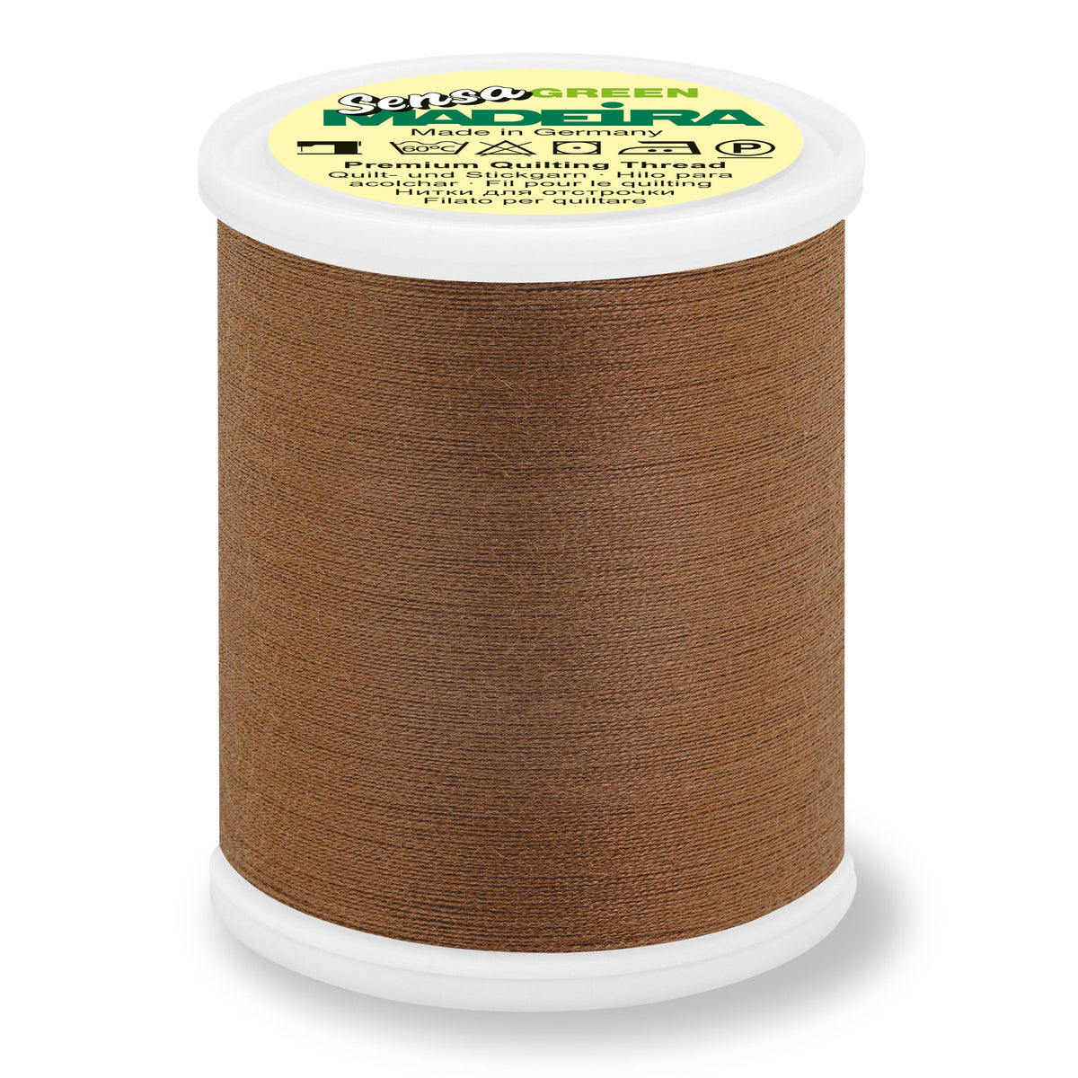 Spool of Madeira Sensa Green No. 40 embroidery thread in Hazelnut
