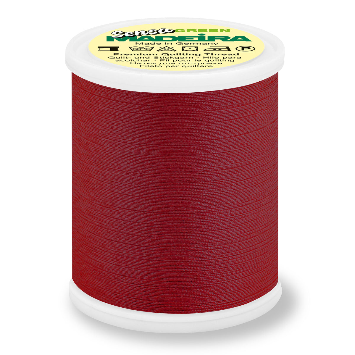 Spool of Madeira Sensa Green No. 40 embroidery thread in Burgundy