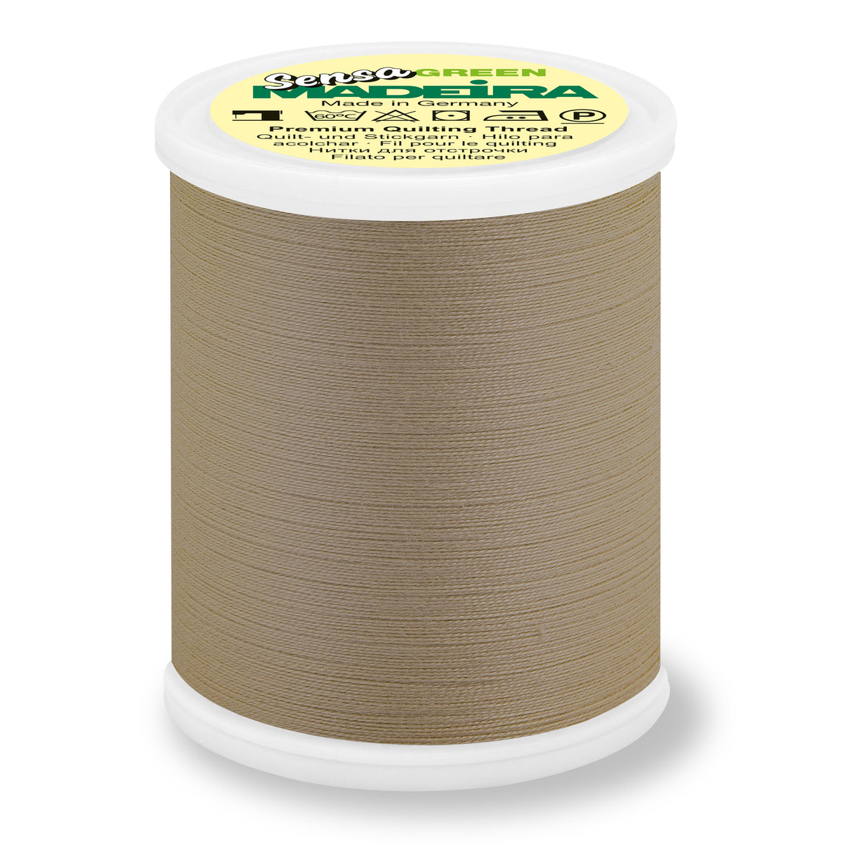 Spool of Madeira Sensa Green No. 40 embroidery thread in Antelope